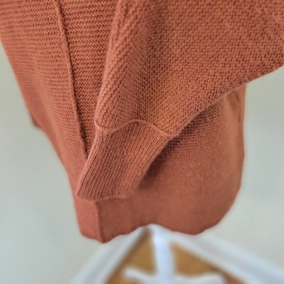 Cynthia Rowley Long-Sleeve Round Neck Knit Sweater Rusty Orange/Brown Size L - Picture 5 of 13